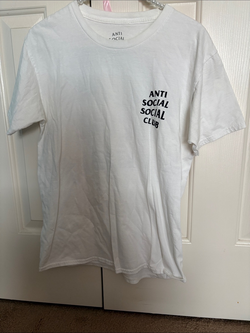 Anti Social Social Club White T-Shirt with Black Chest Logo